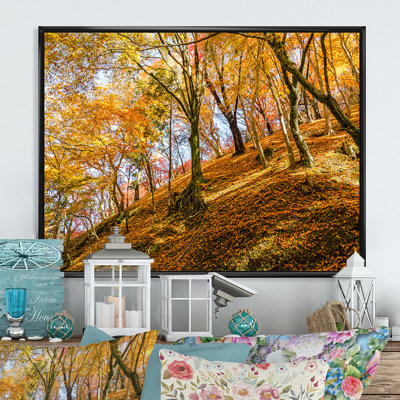Feuille d'automne sur une colline - reproduction sur toile