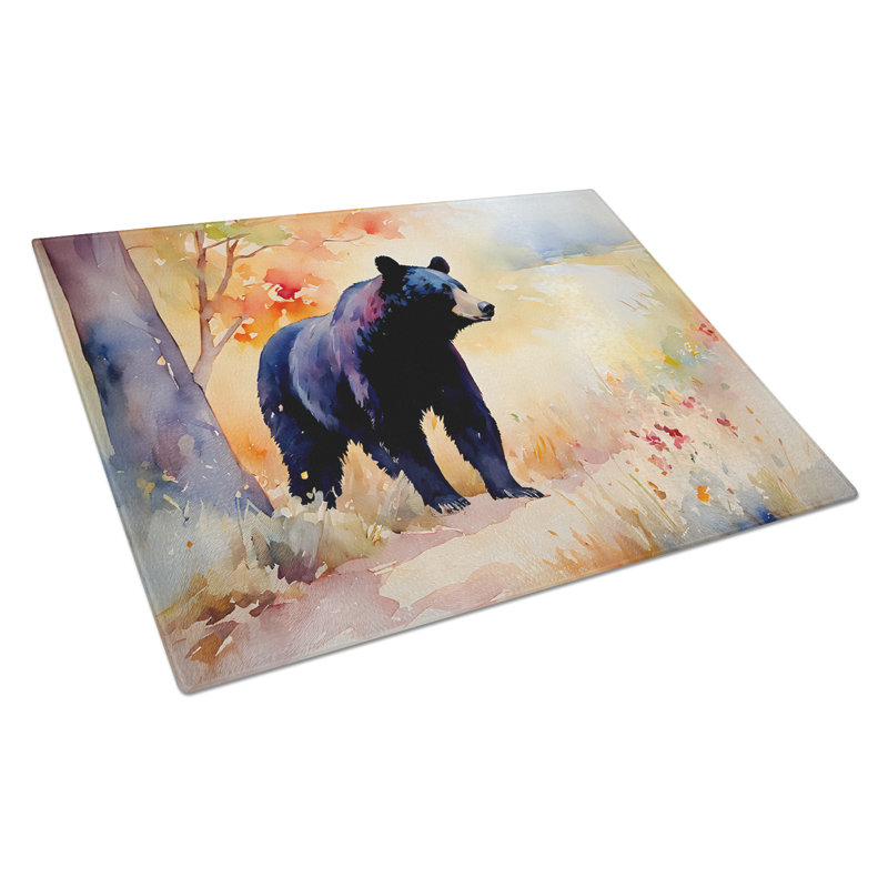 American Black Bear Glass Cutting Board Large