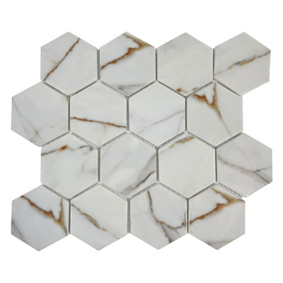 Carrelage mosaïque en verre 12 "x 11" Vida Hex
