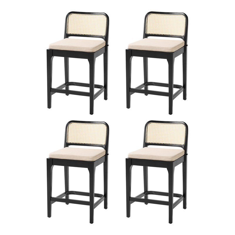 Ensemble de 4 tabourets de comptoir Calheme, Noir