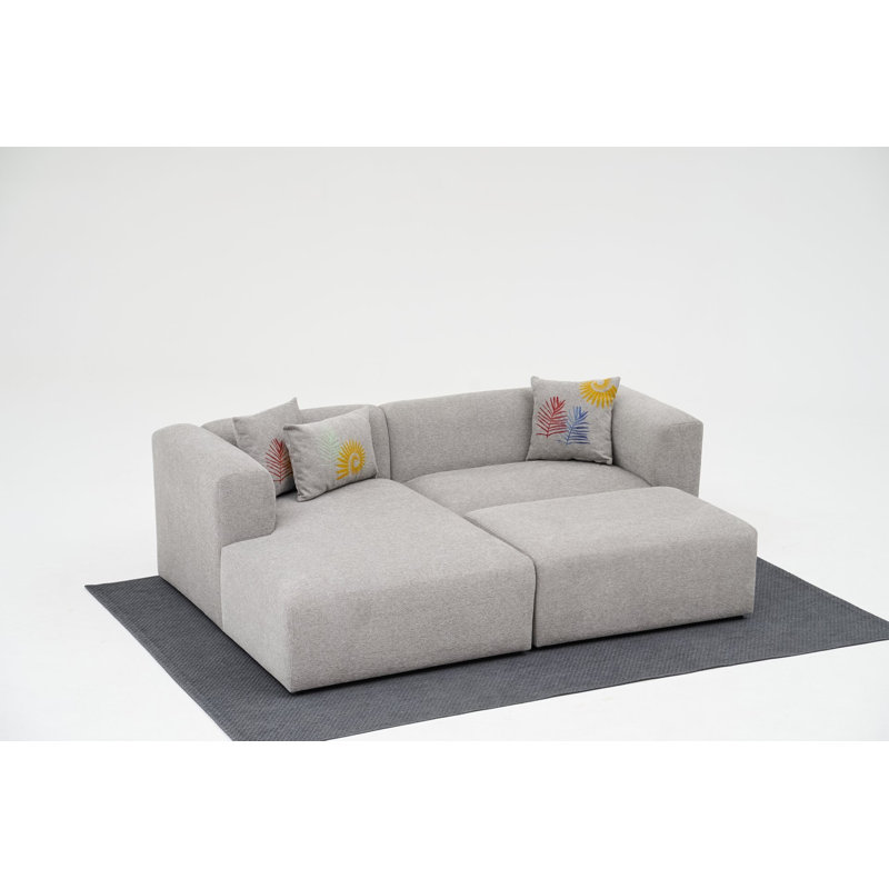 Canapé modulaire 49,518 po Tinnelle, Accoudoir à gauche (vu de face), 100 % polyester crème
