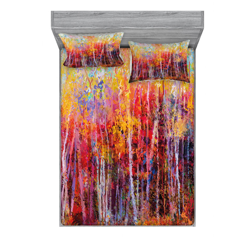 Full Multicolor Microfiber Abstract Bedding Set