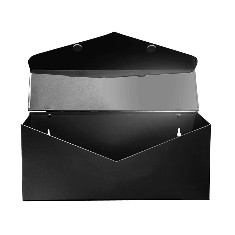 Black Aluminum Envelope Wall Mounted Mailbox