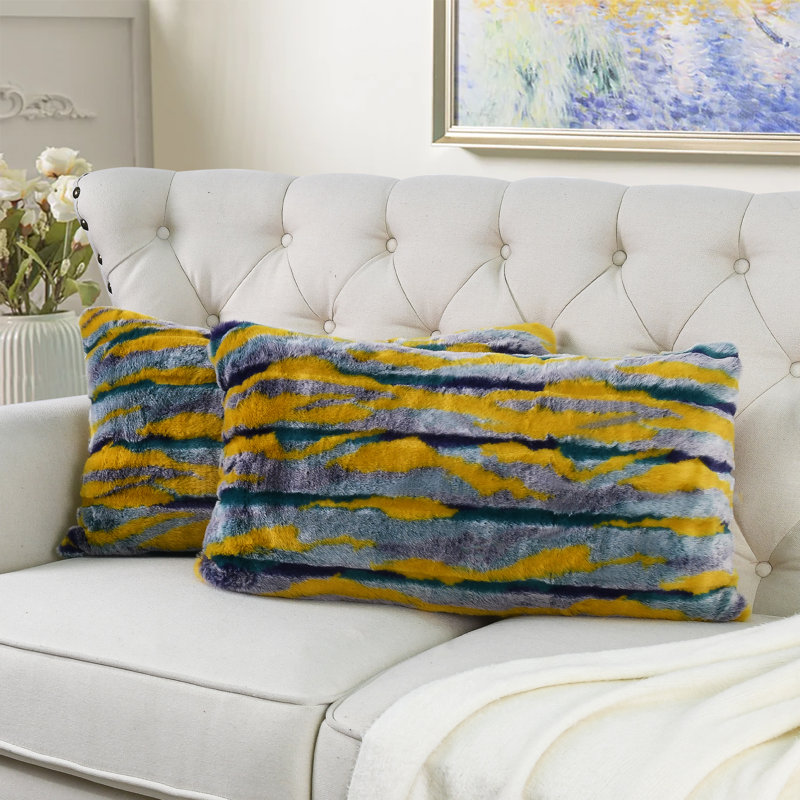 Abstract Backrest Cushion Cover, Teal