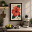 Coral Hibiscus Study Botanical - Wrapped Canvas-1921576262-1921576265