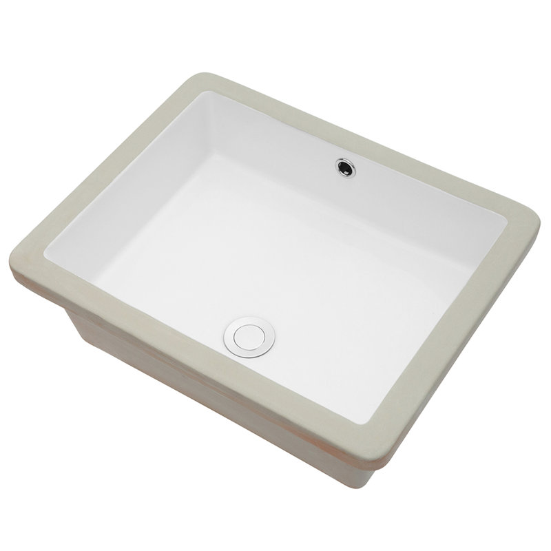 Modern Ceramic Bathroom Sink - Rectangular Undermount With Space Saving For Decoration