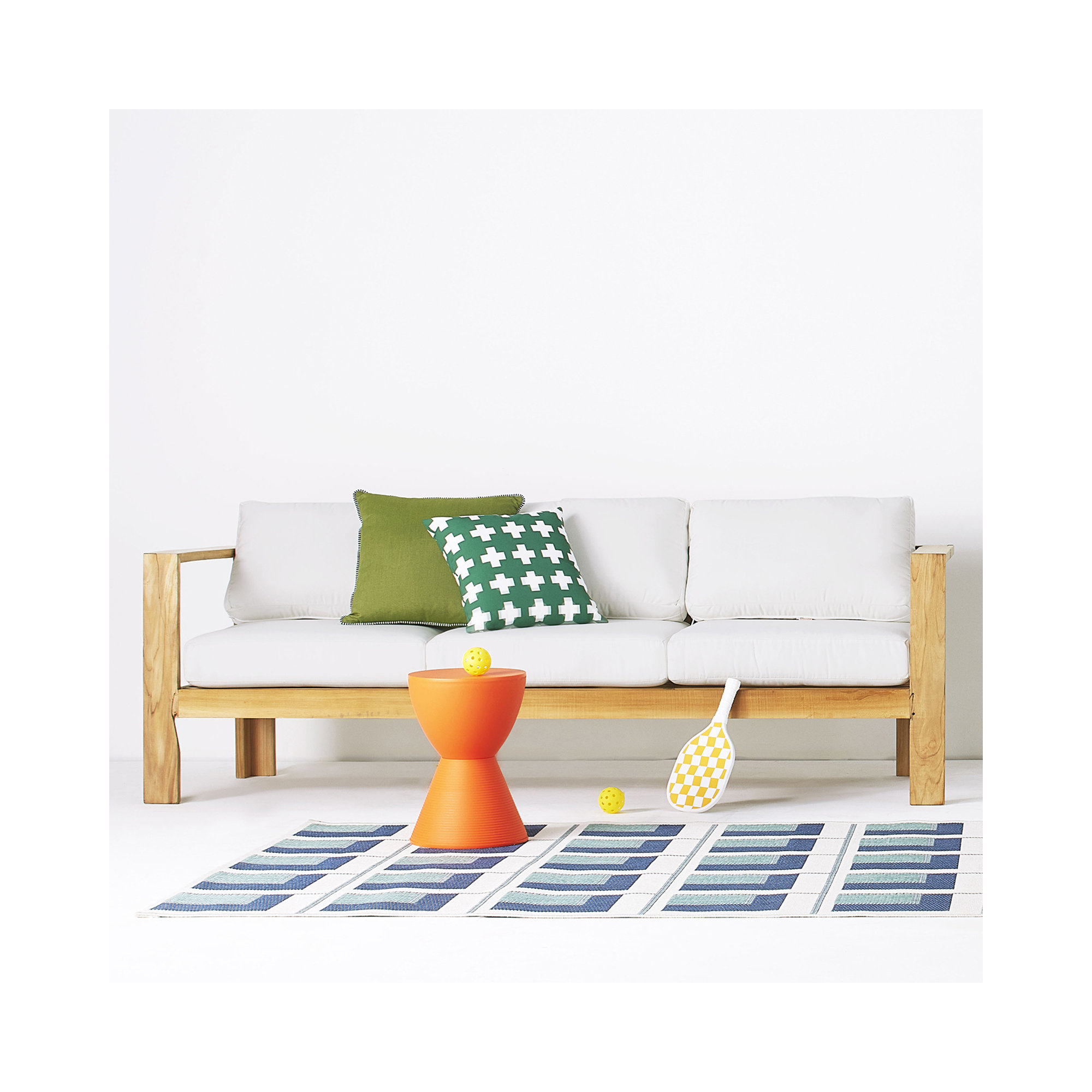 Dema Geometric Indoor/Outdoor Throw Pillow, Green, 20" x 20"