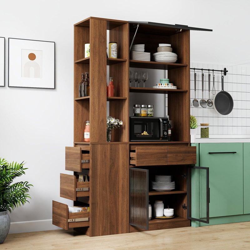 70.87"H Tall Storage Cabinet with Multi-functional storage spac