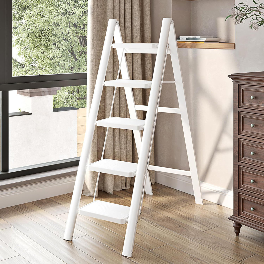 5 - Step Iron Lightweight Folding Step Ladder
