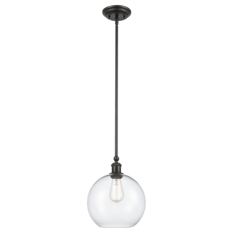 Luminaire suspendu sphère 1 lumière, Clair, H 13 po x l 10 po x P 10 po
