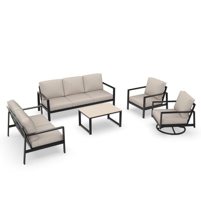 Ensemble de conversation Kachig avec coussins Sunbrella®, Silver