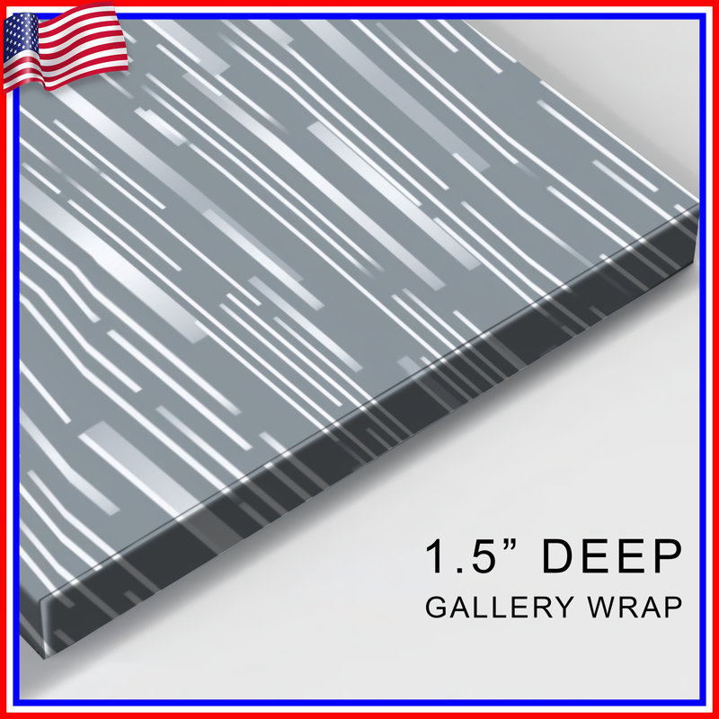 Gray Stripes Canvas  Gallery Wrap - Pattern Wall Decor, 32 x 32 inches