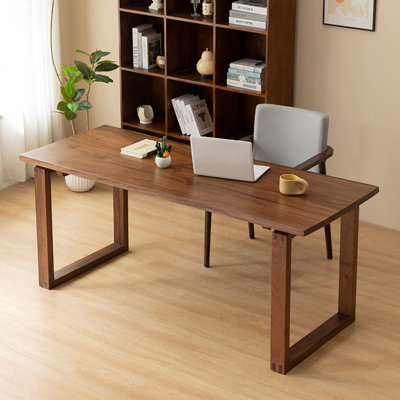 Nut-Brown Rectangular Solid Wood desk