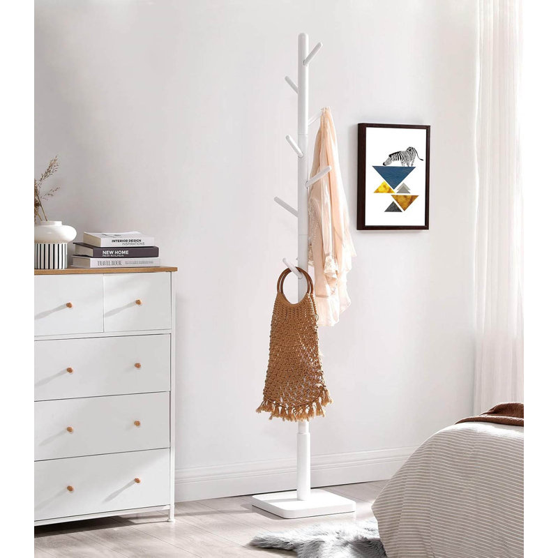 Freestanding 8 - Hook Coat Rack, Cloud White
