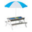 Table de pique-nique d'extérieur en bois 3 en 1 avec parasol, sable convertible et wate, certification Grey Astm et Cpsia-1779081544