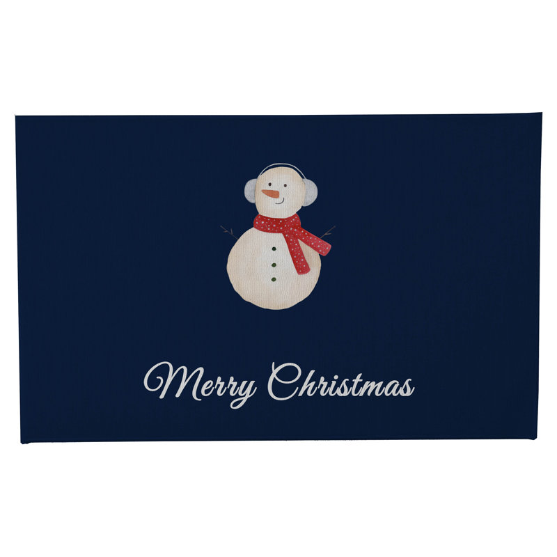 Paillasson Merry Christmas, L 21 po x L 34 po, Marine