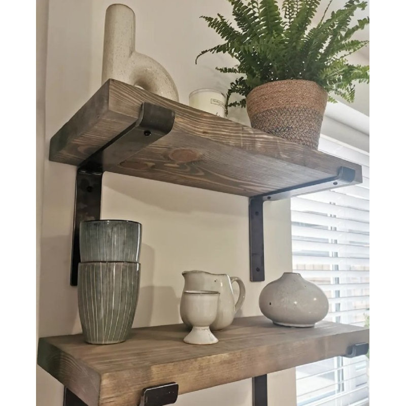 Isulf Solid Wood Bracket Shelf, 4cm H x 40cm W x 22cm D
