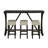 Brown/Beige Transitional 4-Pc Dining Set - 59"W Narrow Table W/ Usb-A & Usb-C Charging, Biscuit-Tufted Stools & Space-Saving Design
