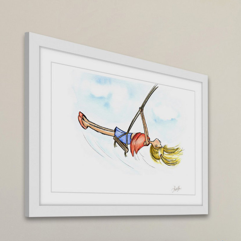 Art encadré « swing girl », H 30 po x l 45 po x P 1,5 po