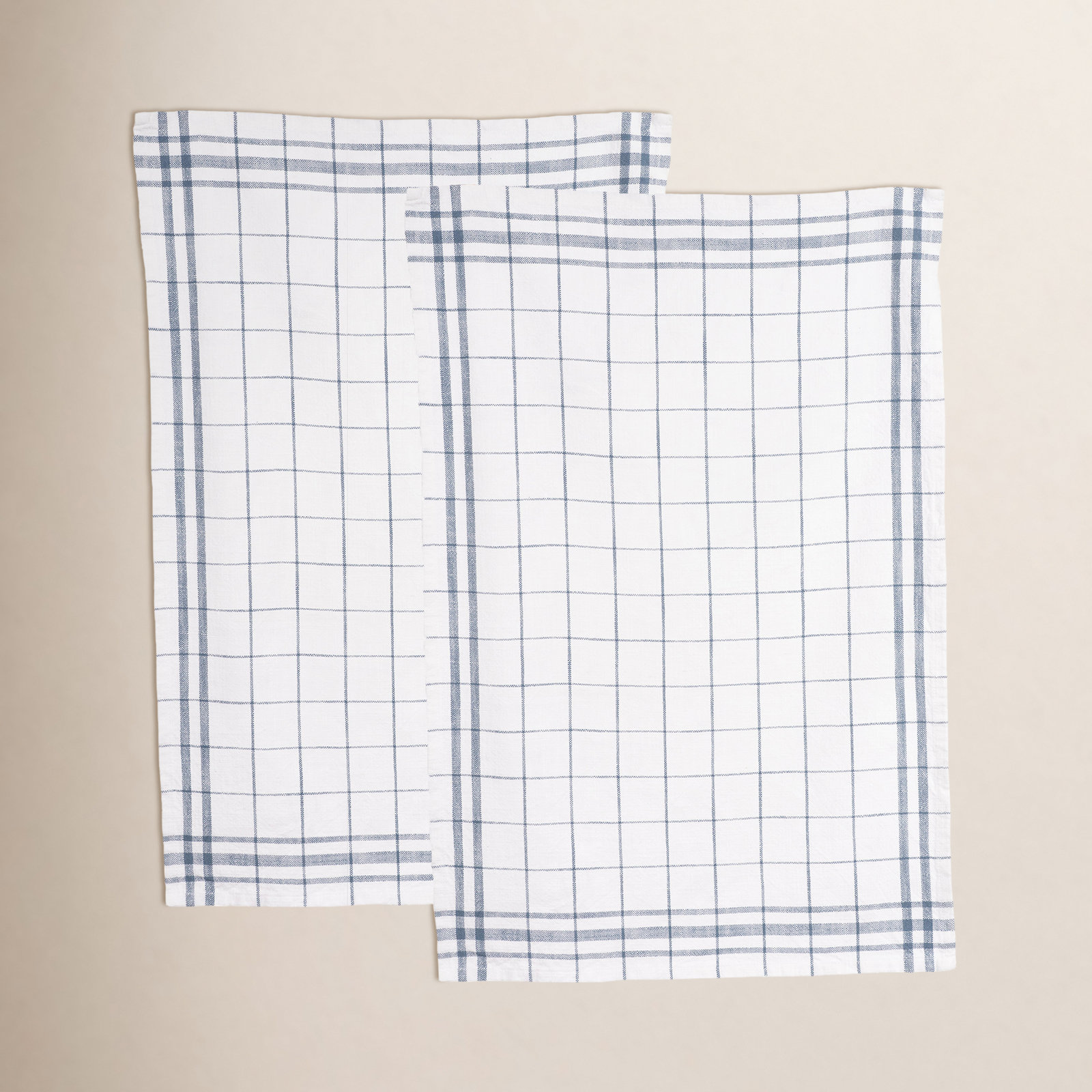 Soverall Cotton Plaid Kitchen Towel Linen Set, Bering Sea