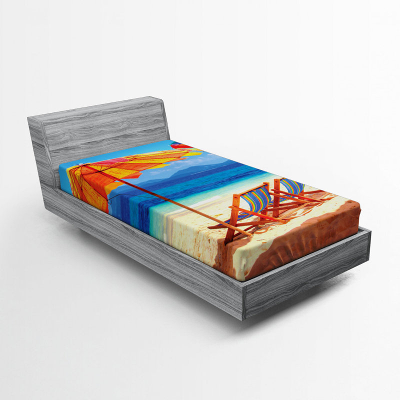 Seaside Microfiber Fitted Sheet, Twin Fitted Sheet