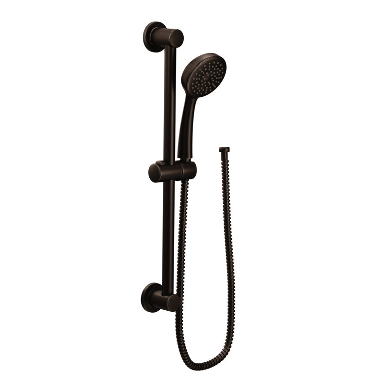 Pomme de douche coulissante complète éco-performante, Bronze huilé