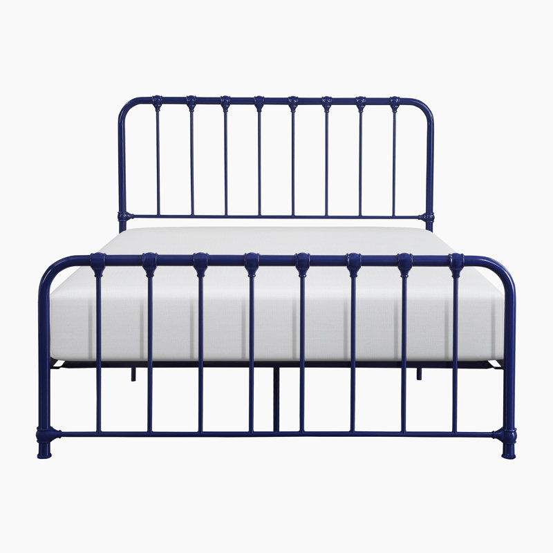 Lit plateforme en métal Anite, Bleu marine, Grand