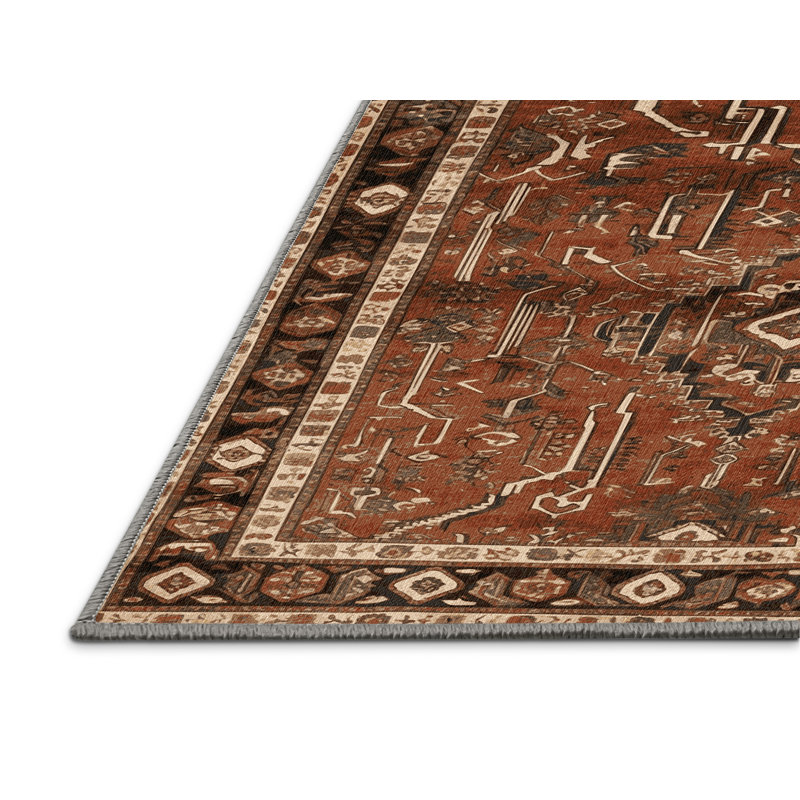 Tapis brun lavable à la machine, Rectangle 7 pi x 9 pi