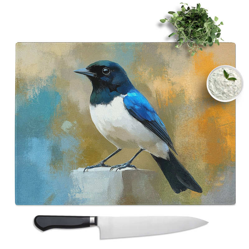 Magpie Design Bird  Glass Chopping Board
