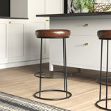 Mccree Upholstered Counter Stool with Metal Frame