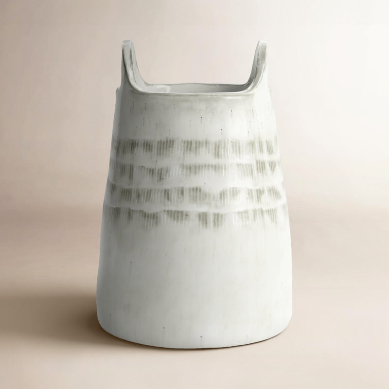 Jarkata Handmade Ceramic Table Vase, 8.5" H x 5.5" W x 5.5" D
