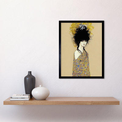 Woman in Klimt Style Dress 1 Piece Single Picture Frame Wall Art