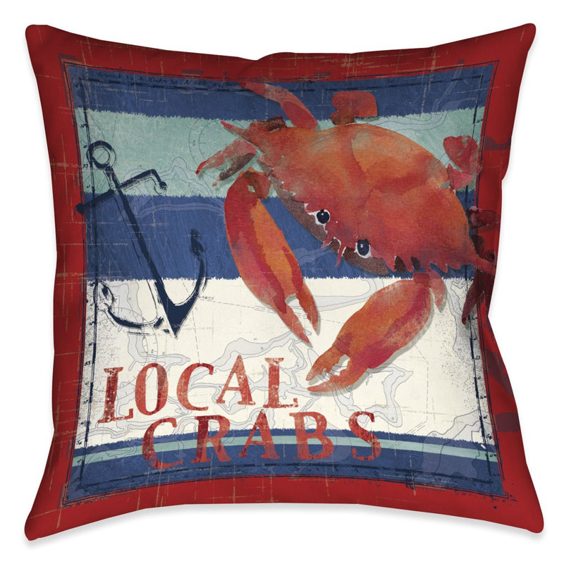 Coussin intérieur / extérieur Deep Sea Crab, H 18 po x l 18 po