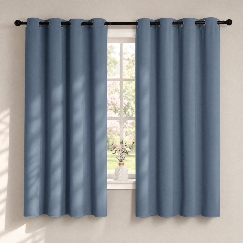 Rideaux obscurcissants pour chambre à coucher à triple tissage en microfibre à œillets avec panneaux isolants unis et rideaux pour salon