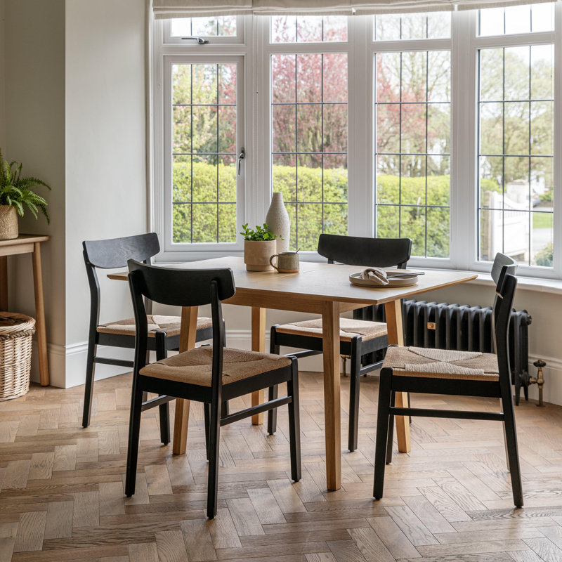 Landgrove 47cm H Solid Wood Low Back Side Chair, Black