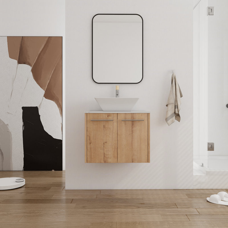 Meuble-lavabo simple 24 po avec comptoir en céramique 24 po