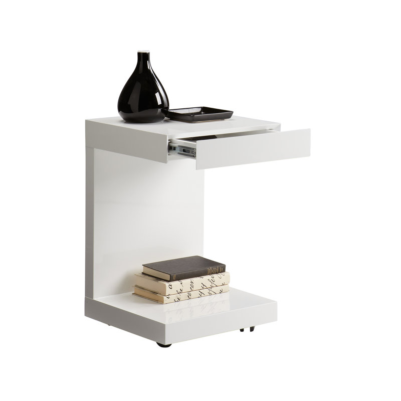 End Table, High Gloss White