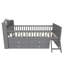 Lit plateforme simple en bois avec 4 tiroirs de rangement, garde-corps et échelle, sans sommier, lit pour chambre d'enfant, gris-226639033