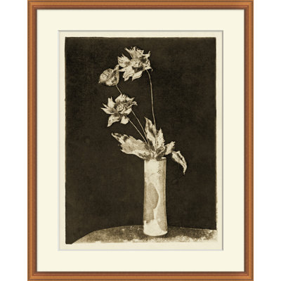 Sepia Floral Etching 2 Print
