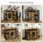 Wine Bar Cabinet With Storage, Industrial Liquor Cabinet With Wine Rack & Glass Holder, Small Wood Metal Cart Bar Alcohol Table Sideboard Buffet For Home Kitchen Living Room, Oak-520846950
