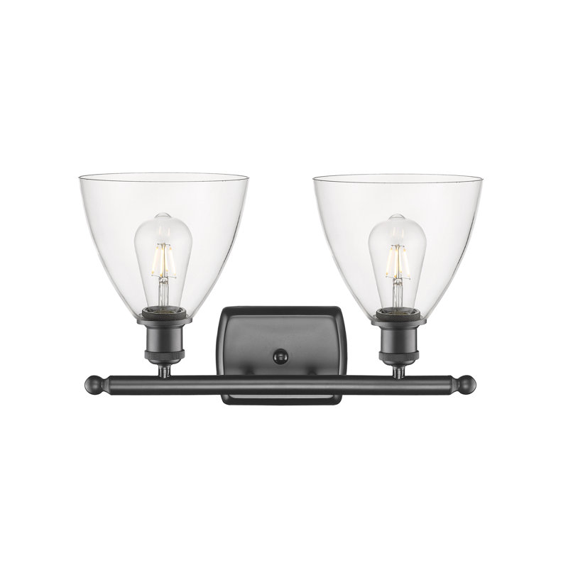 Éclairage pour meuble-lavabo 2 lumières Shauna, Transparent, Bronze huilé, DEL