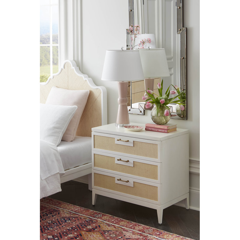 Astor 3 - Drawer Nightstand, White/Taupe