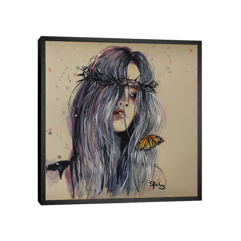 Hurt by Sara Riches - Floater Frame Gallery-Wrapped Canvas Giclée on Canvas, 45.72 cm H x 45.72 cm W, Black
