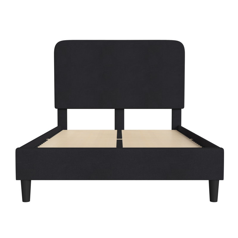 Aluino Fabric Upholstered Platform Bed with Headboard by Flash Furniture, Charcoal, Full / Double