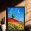 Art mural rétro noir avec montagnes colorées, impressions de style rétro-1680679984