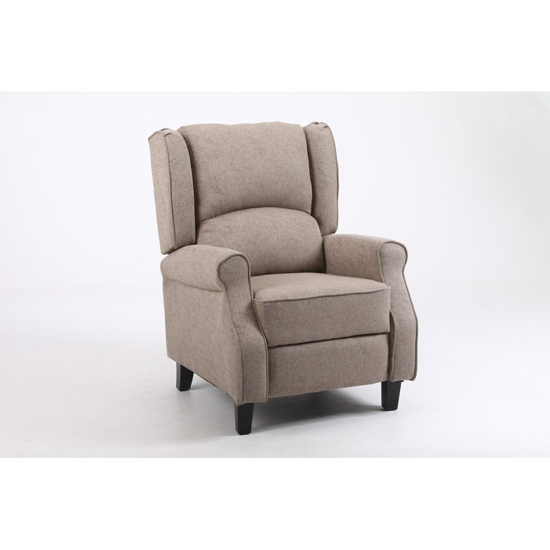 Elianna 78cm Wide Wing Chair Recliner, Beige 100% Linen