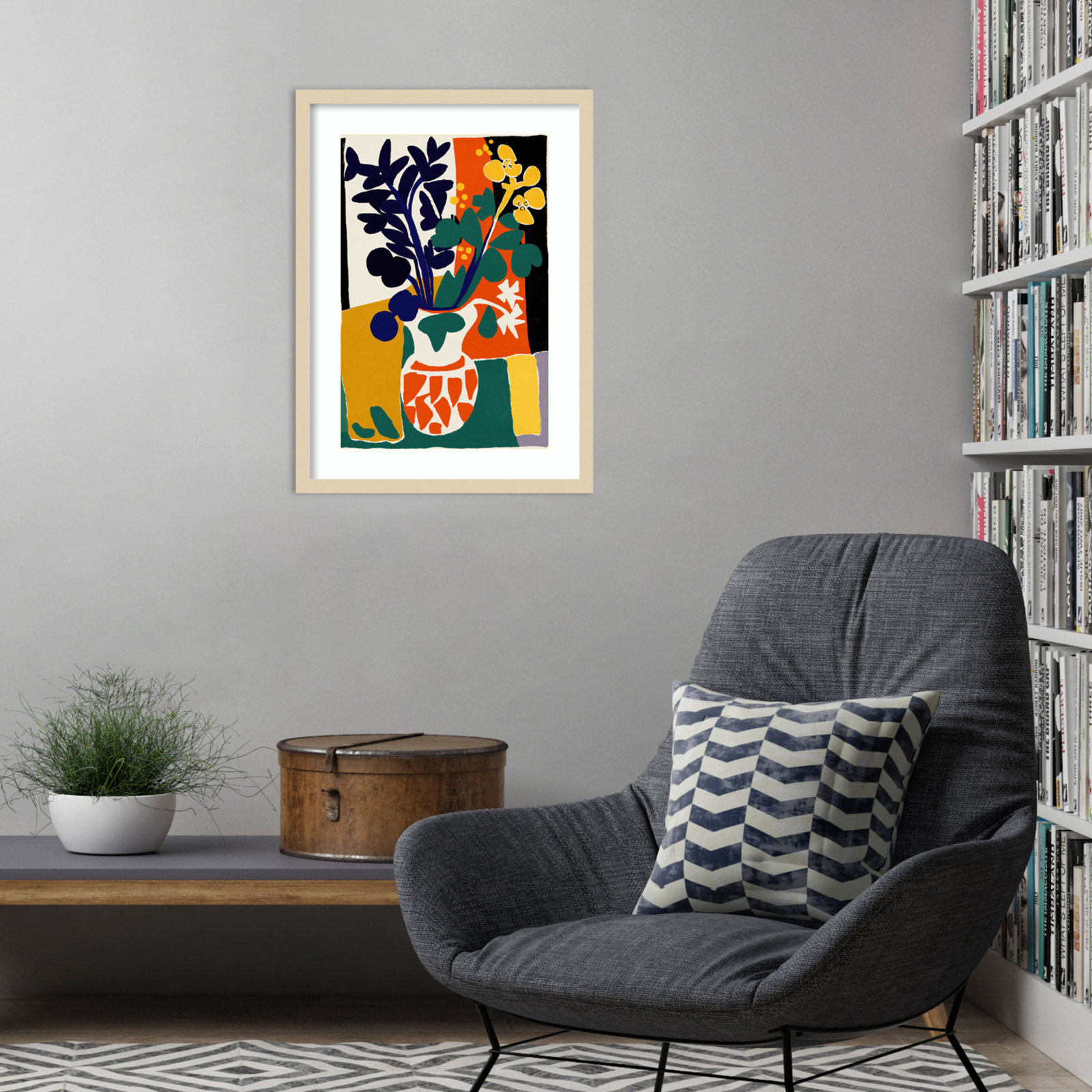 Ovando "France Floral Impressions" Print, Brown, 25" H x 19" W