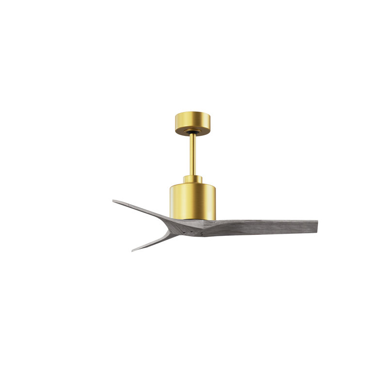 Ertugrul 3 - Blade Standard Ceiling Fan, Brushed Brass, 42", Barn Wood Tone