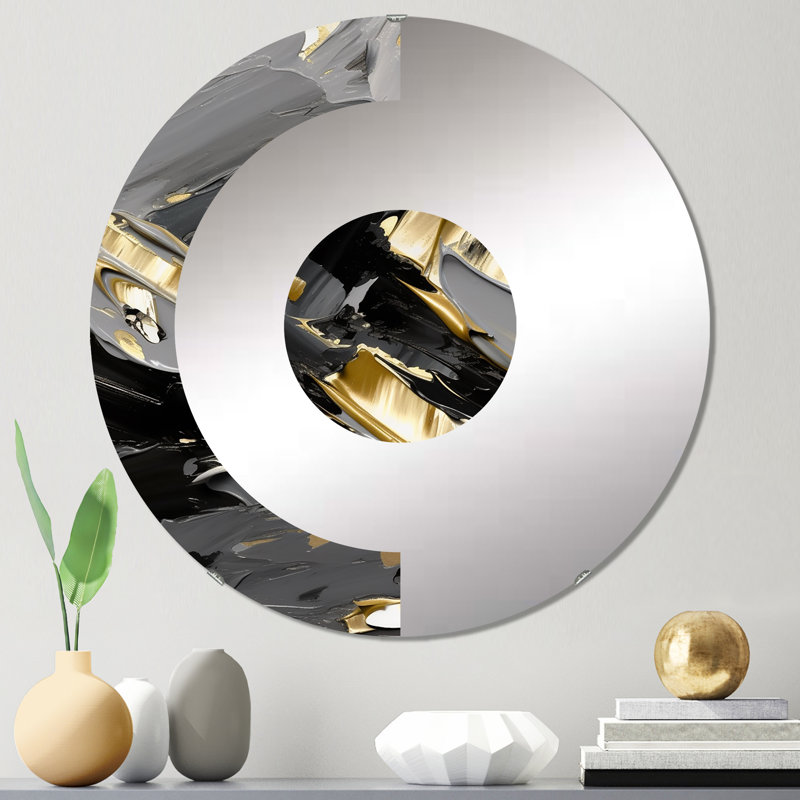 Seconds Before Euphoria I - Miroir mural demi-cercle, 31,4 po x 31,4 po