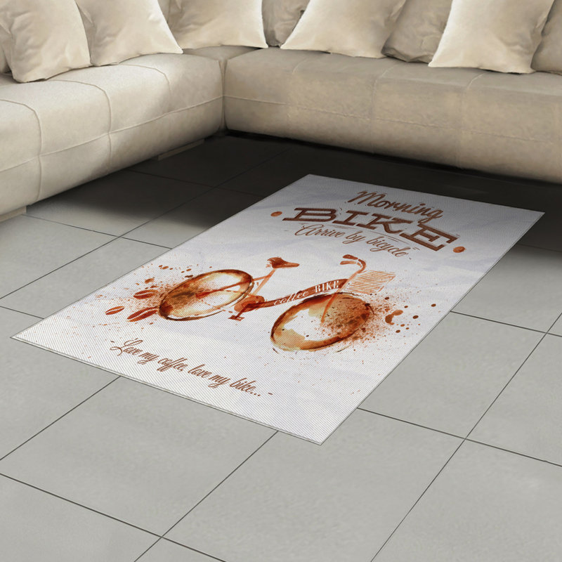 Coffee Art High Density Long Fiber Poly Threads Decorative Area Rug Carpet, Rectangle 4' x 5'8"